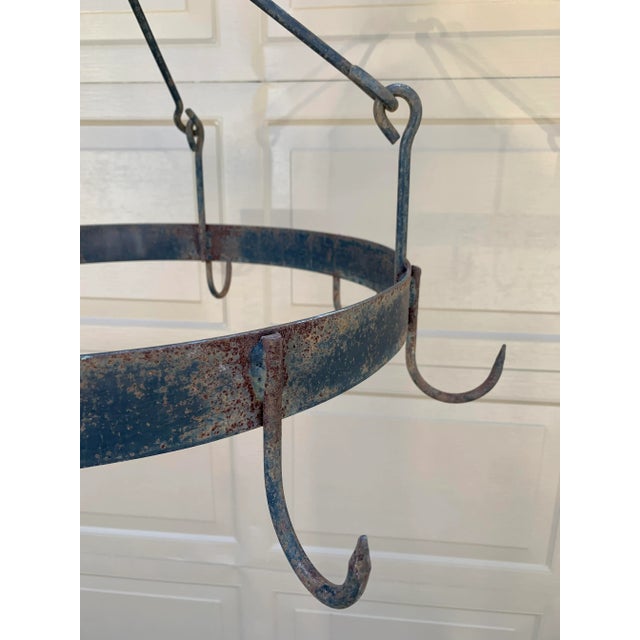 Black Early 19th Century Handwrought Iron Game Rack or Hanging Pot Rack For Sale - Image 8 of 13