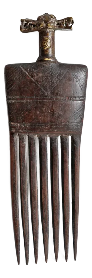 Early 20th Century Old Wooden African Hair Comb