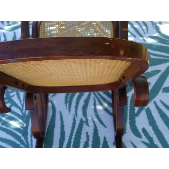Vintage Rocking Chair in Wood and Rattan, 1980s For Sale - Image 17 of 18