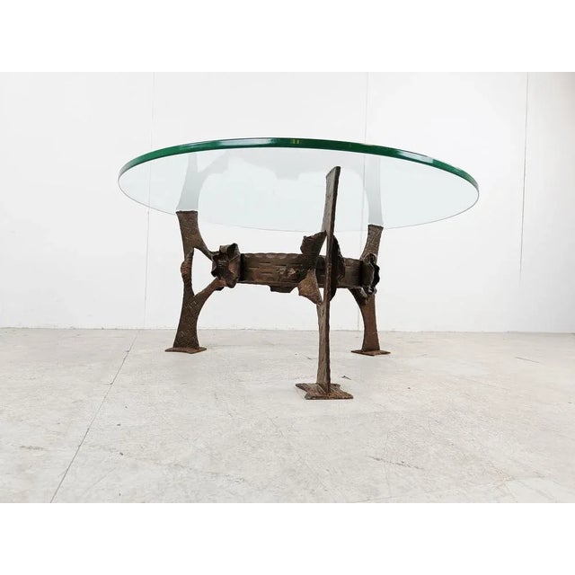 Sculpted Steel Flower Coffee Table, 1970s For Sale - Image 9 of 12