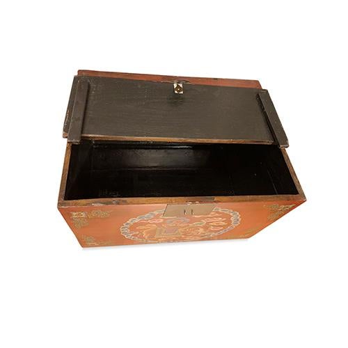 1960s Asian Hand Carving Tibetan Trunk For Sale In New York - Image 6 of 10