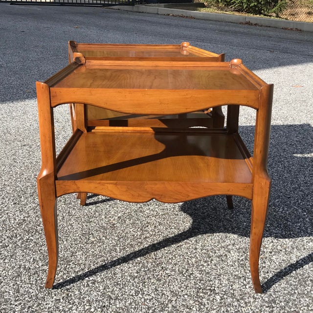 French Style Cherry Square Side Tables by Fine Arts Furniture Grand Rapids