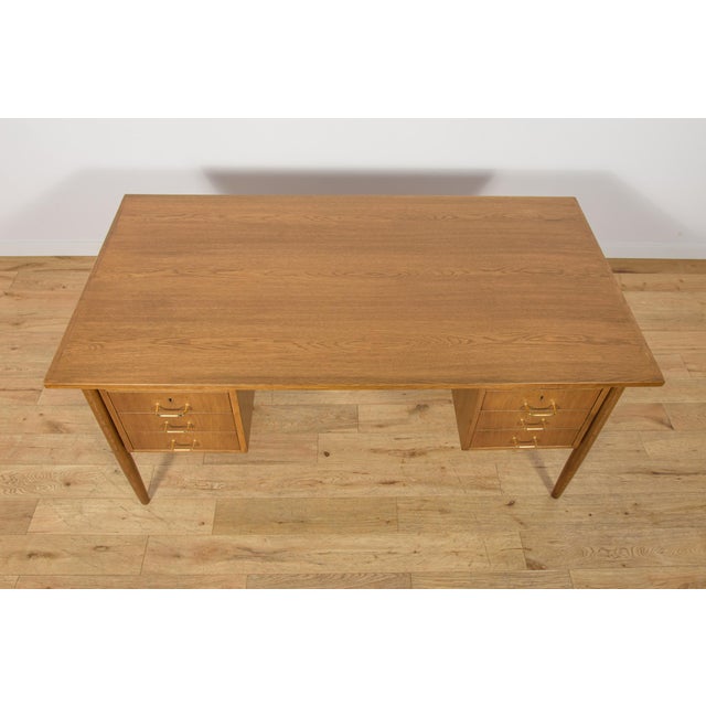 Mid-Century Modern Oak Executive Desk, Denmark, 1960s For Sale - Image 6 of 18