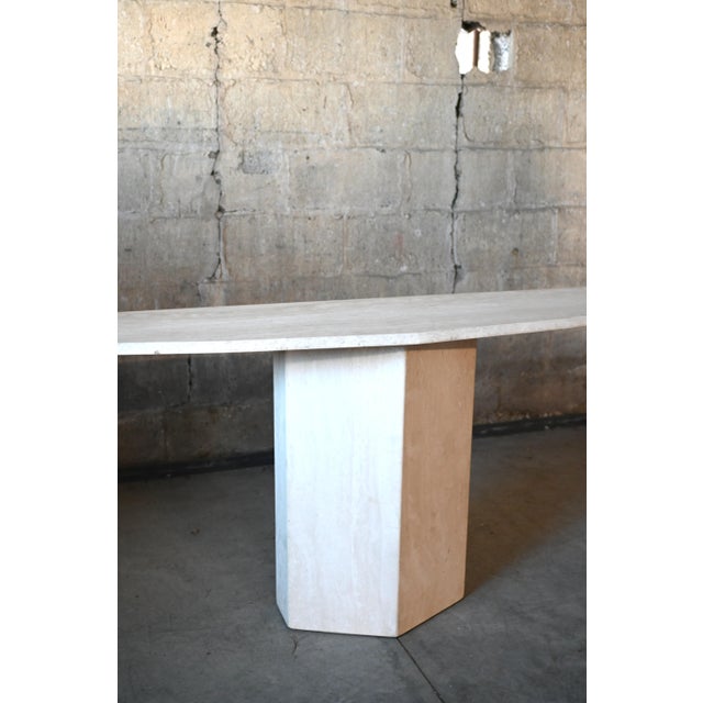 Tan Italian Travertine Console Table For Sale - Image 8 of 8