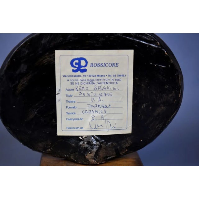 Ceramic Plate Painted with Picture by Remo Brindisi for Giuseppe Rossicone, 1960s For Sale - Image 6 of 8