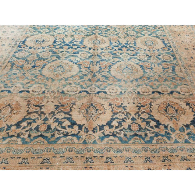 Beige 1920s Persian Meshad Botanic Handmade Wool Rug For Sale - Image 8 of 9