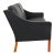 Model 2208 2-Seater Sofa in Black Leather by Børge Mogensen for Fredericia For Sale - Image 3 of 6