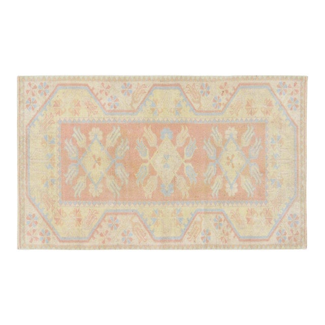 Vintage Turkish Anatolian Hand Knotted Wool Rug, 2'7x4'4 For Sale
