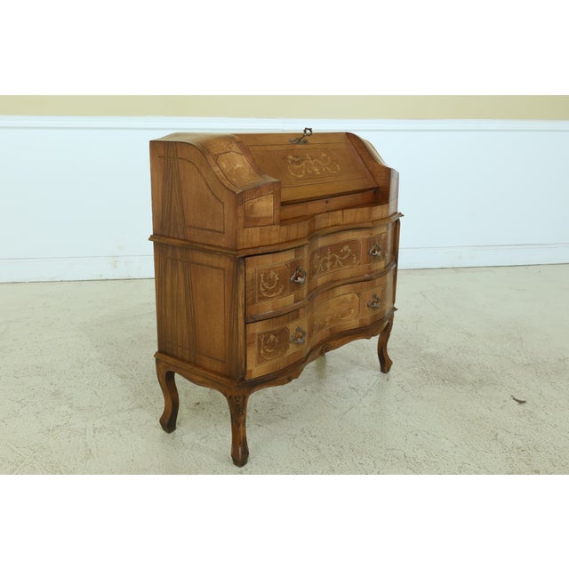 Italian Marquetry Inlaid Walnut Slant Front Writing Desk Chairish
