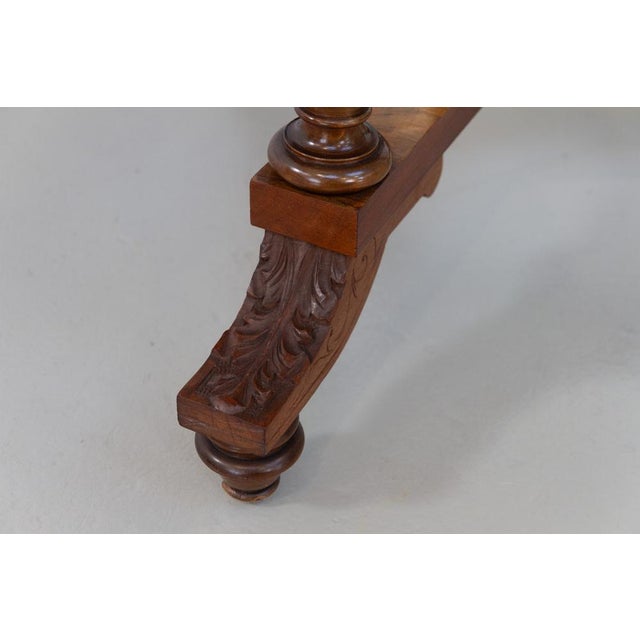 Wood Antique Danish Hexagonal Walnut Burl Center Table, 1880s For Sale - Image 7 of 18