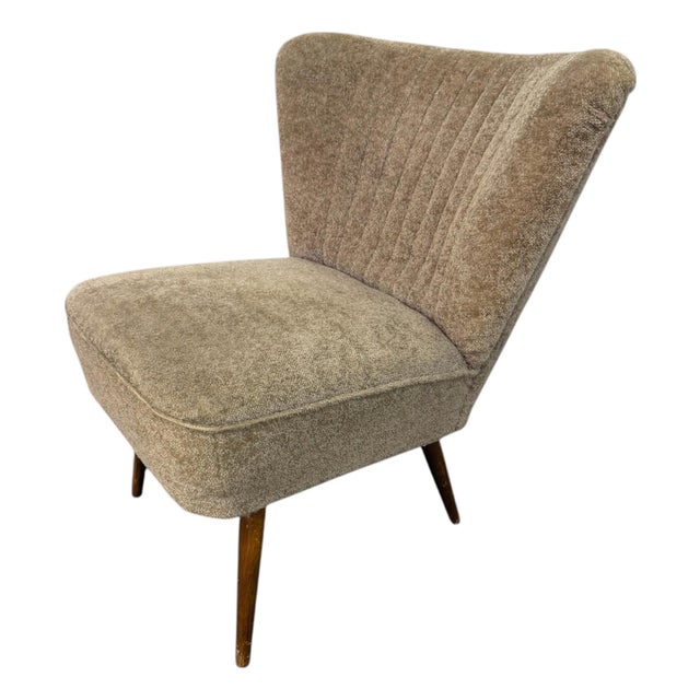 Mid-Century Modern Upholstered Slipper Chair For Sale
