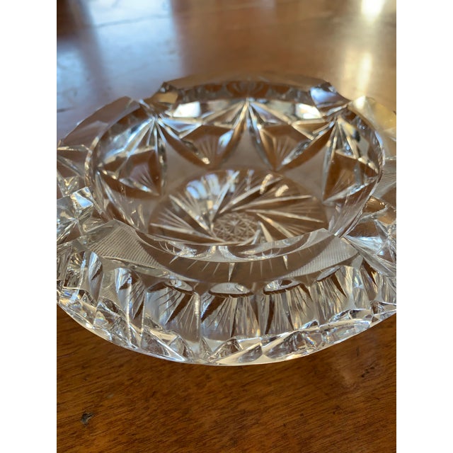 Crystal Ashtray Starburst Design Heavy For Sale - Image 4 of 8