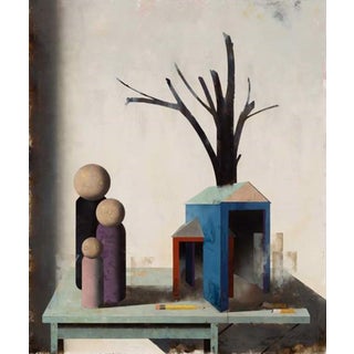 A Joyous Broken Thing by Matthew Saba | Oil Painting of abstract figures and geometric shapes For Sale