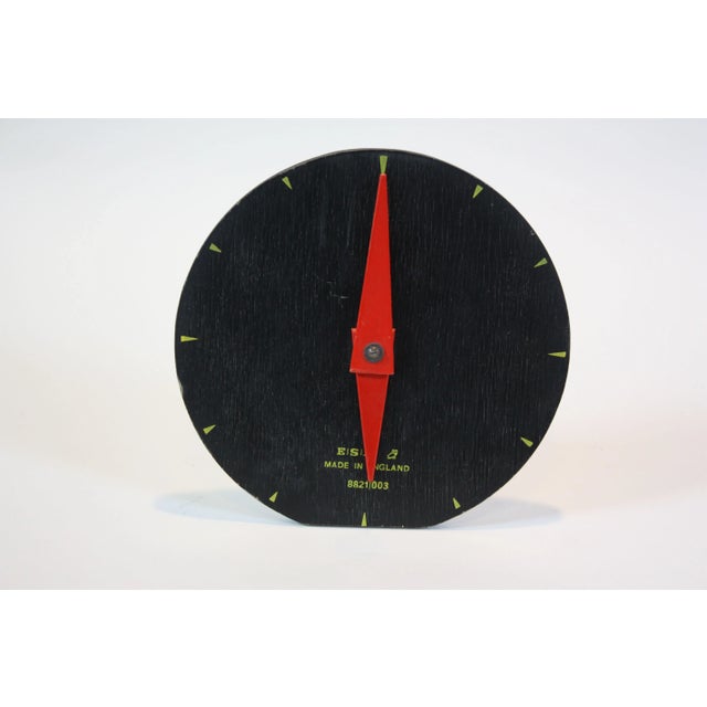 Black Vintage Esavian English Display Clock on Stand For Sale - Image 8 of 8