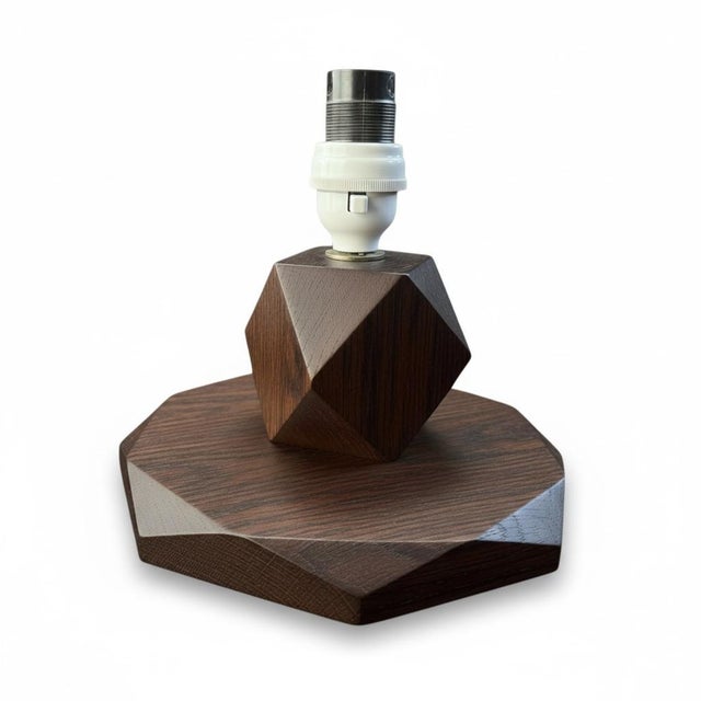 Antique Arts and Crafts Oak Table Lamp from Heals of London, 1920s For Sale - Image 9 of 9