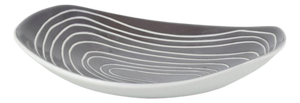 Asymmetrical Ceramic Bowl with Linear Decoration by Hjördis Oldfors for Upsala-Ekeby, 1960s