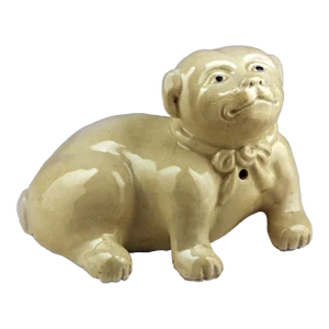 Late 18th Century/Edo-Meiji Period Japanese Glazed Porcelain Sculpture of a Dog