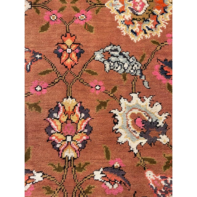Textile 1920 Antique English Fragment Rug 3'6'' X 4'3'' For Sale - Image 7 of 8