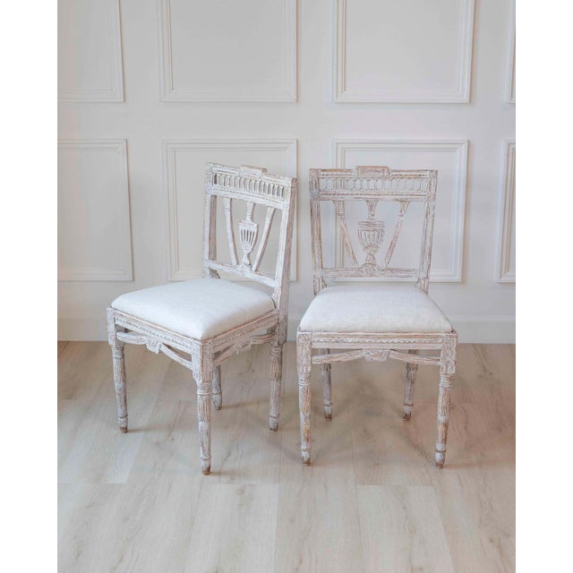 Late 18th Century Pair of Swedish Gustavian Period Dining Chairs, Late 18th Century For Sale - Image 5 of 11