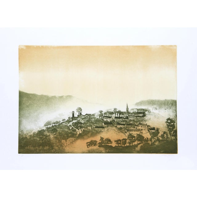 Modern Hank Laventhol, Mountain Village, Aquatint Etching For Sale - Image 3 of 3