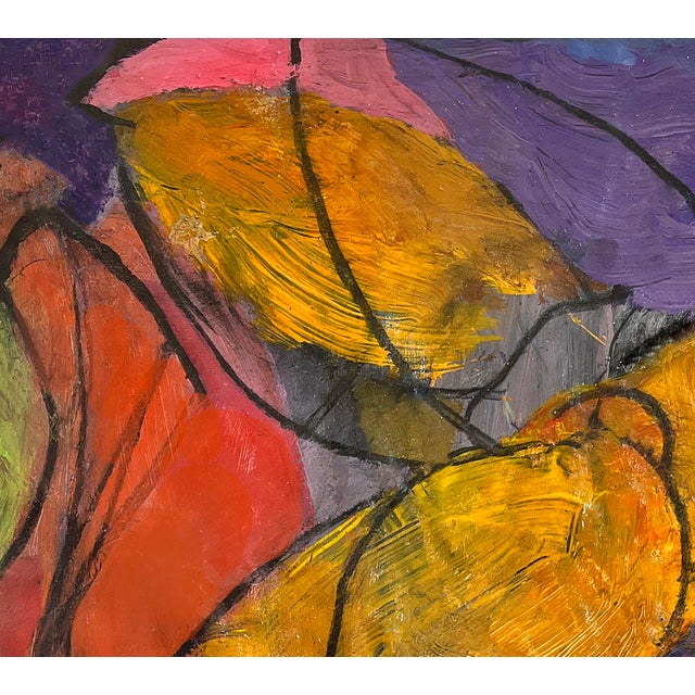 Beautiful Abstract Painting + Charcoal on Paper - Unusual Color - Legs + Lyrical Shapes For Sale - Image 4 of 4
