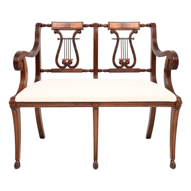 Vintage Regency Style Settee in Mahogany, 1960 For Sale