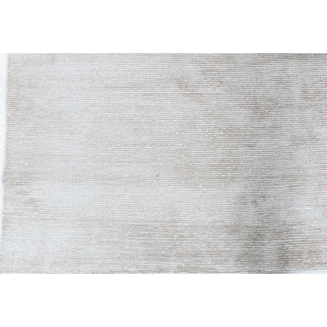 Textile Modern Solid Beige High-Low Knotted Silk and Wool Rug by Doris Leslie Blau For Sale - Image 7 of 8