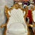 Baroque Baroque Style King Throne Chair – Off-White Leather Upholstery For Sale - Image 3 of 6