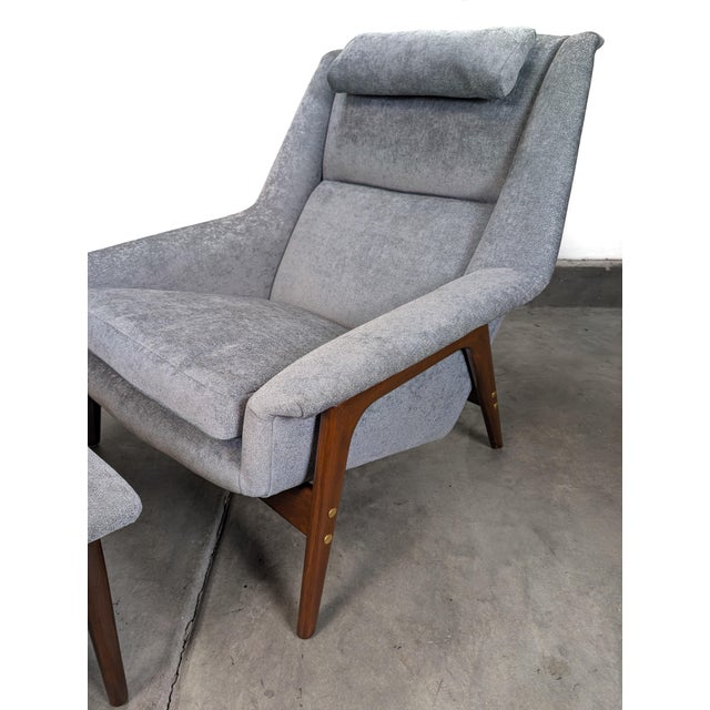 Gray Mid Century 'Profil' Lounge Chair and Ottoman by Folke Ohlsson for Dux, C1960s For Sale - Image 8 of 11