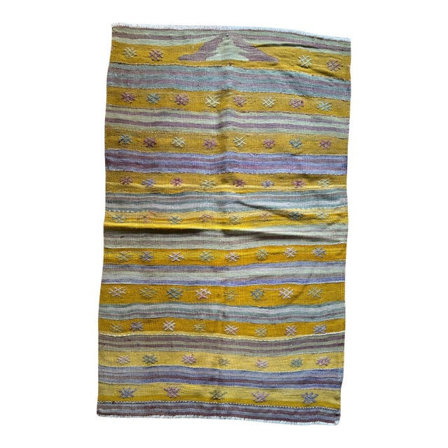 Vintage Anatolian Kilim | Geometric Tribal Design | 2'11" X 4'7" For Sale
