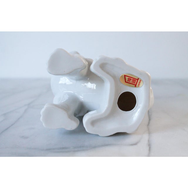 White Vintage White Ceramic Foo Dog Figure For Sale - Image 8 of 9