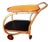 Mid-Century Rolling Rattan Bamboo Coffee Table, 1950s For Sale