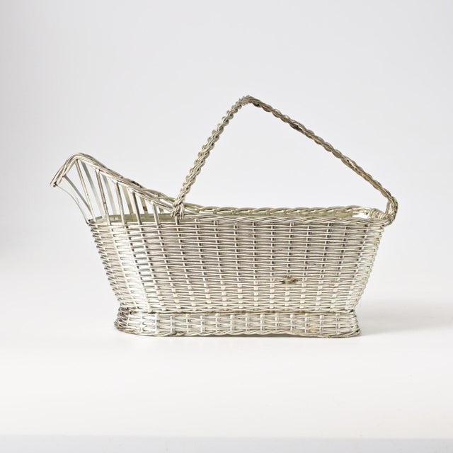 Mid-Century Modern Silver-Plated Wine Basket from Christofle, 1970s For Sale - Image 3 of 12