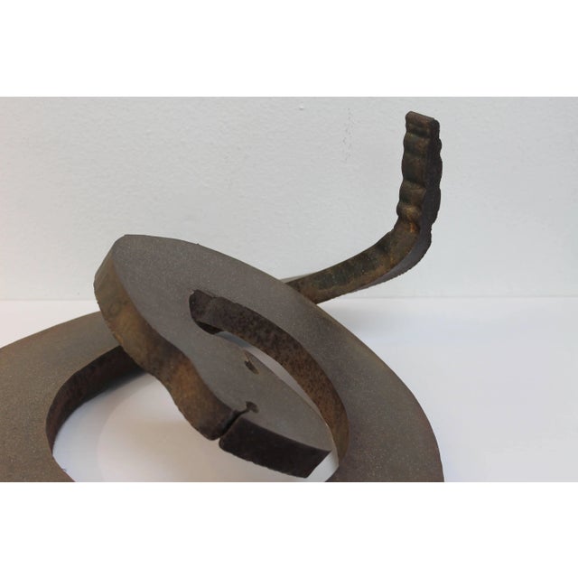 Brutalist Steel Rattlesnake Sculpture For Sale - Image 4 of 8