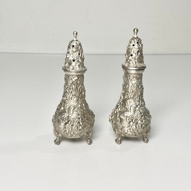 Vintage Home is pleased to present this stunning pair of Sterling Silver Salt & Pepper Shakers by the Stieff Silver...