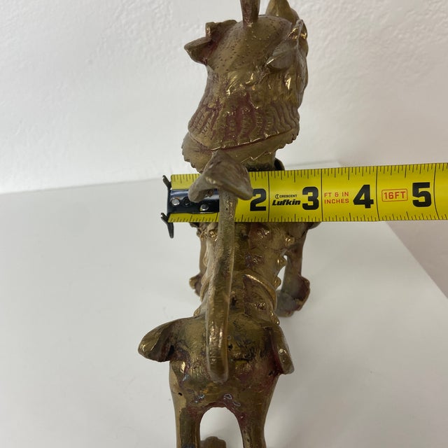 Mid-Century Tibetan Brass or Bronze Guardian Lion Foo Dog Sculpture For Sale - Image 10 of 10
