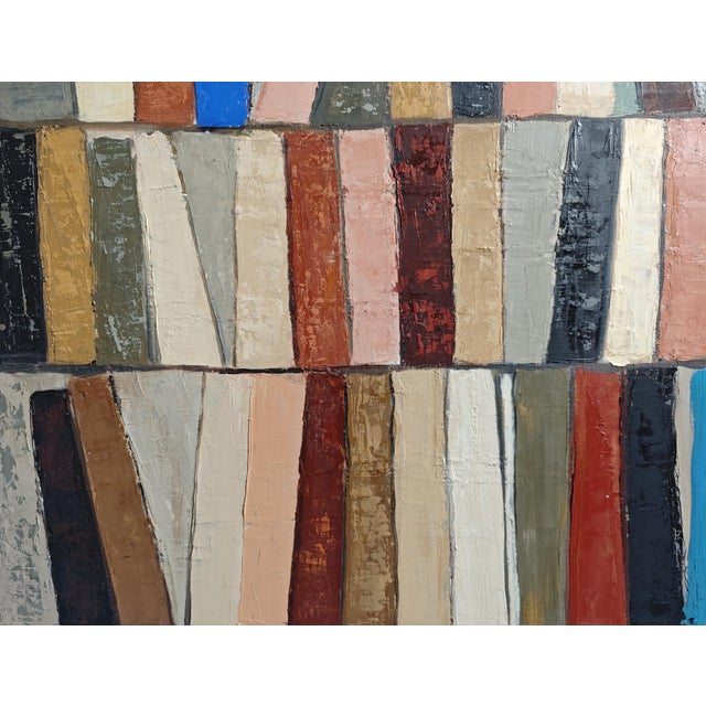 “Atelier Des Reliures,” Colorful Abstract Library Oil Painting, Framed by Sophie Dumont For Sale - Image 9 of 11
