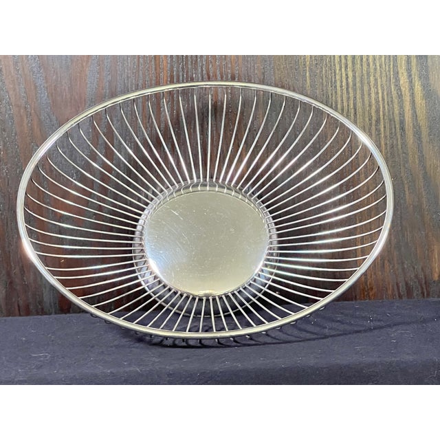 Vintage Mid-Century Modern Silverplate Bread Baskets - a Pair For Sale - Image 11 of 13