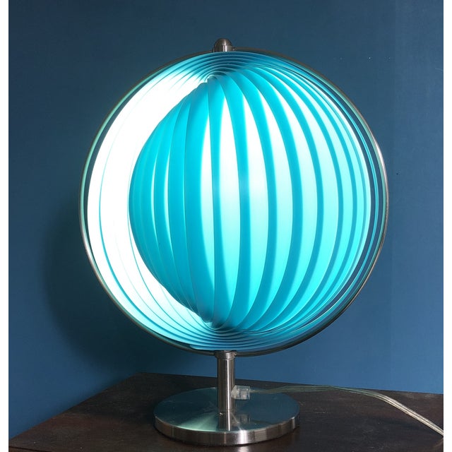 Blue Vintage Space Age Kare Table Lamp, 1980s For Sale - Image 8 of 9