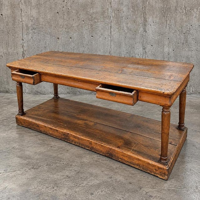 Antique French Drapers Table in Pine, 1900s, Set of 2 For Sale - Image 6 of 8