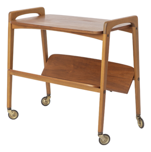 Mid-Century Modern Serving Bar Cart in Teak and Beech, German, 1960s