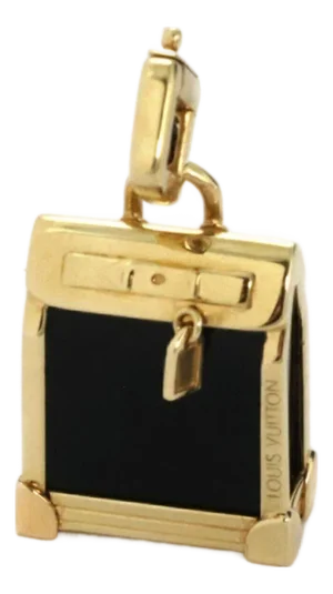 Louis Vuitton Steamer Bag 18k Yellow Gold Onyx Charm Pendant