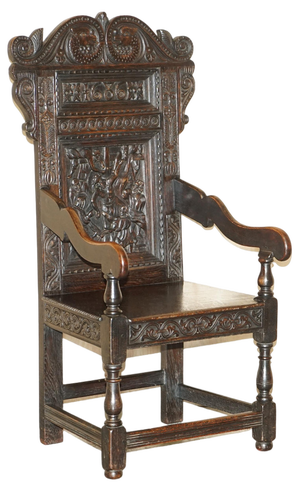 Wainscot Armchair in Oak, Northern England, 1686