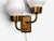 Metal 1940s Swedish Modern, Wall Sconce, Brass, Opaline Glass, For Sale - Image 7 of 10