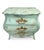 French Provincial Vintage Turquoise Bombé Nightstand / Curved 3 Drawer Chest – French Provincial For Sale - Image 3 of 6