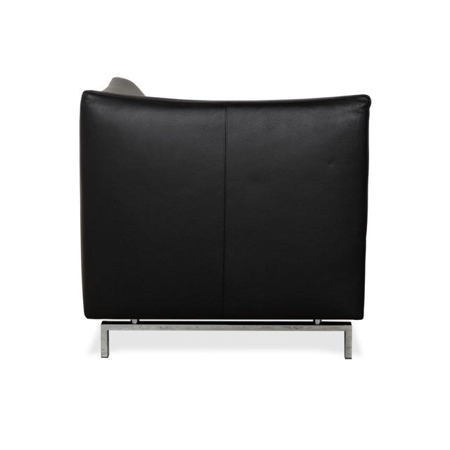 Black Cube Leather Three-Point Lounger For Sale - Image 11 of 14