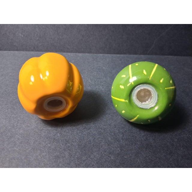 Vintage 1980s "Shades of Autumn" Ceramic Gourd & Pumpkin Salt & Pepper Shakers - A Pair For Sale In Detroit - Image 6 of 10
