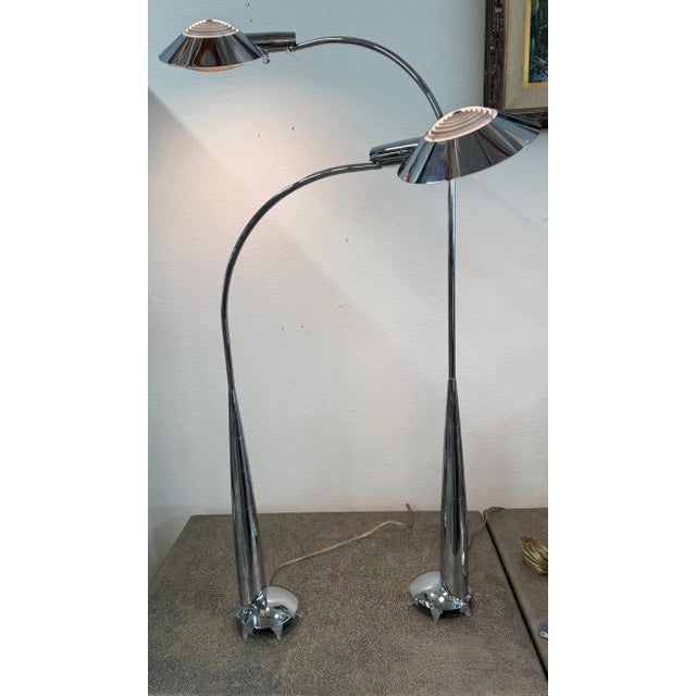 Early 20th Century Early 20th Century Stunning Cedric Hartman Chromium Floor Lamps Style CO91 - a Pair For Sale - Image 5 of 18