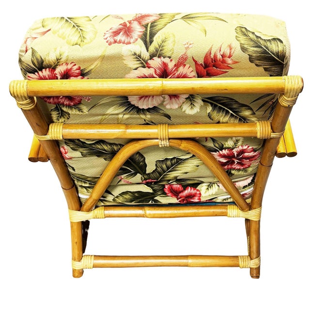 Restored MCM Blond 1949er Rattan 3-Strand Lounge Chair by Heywood Wakefield For Sale In Los Angeles - Image 6 of 6