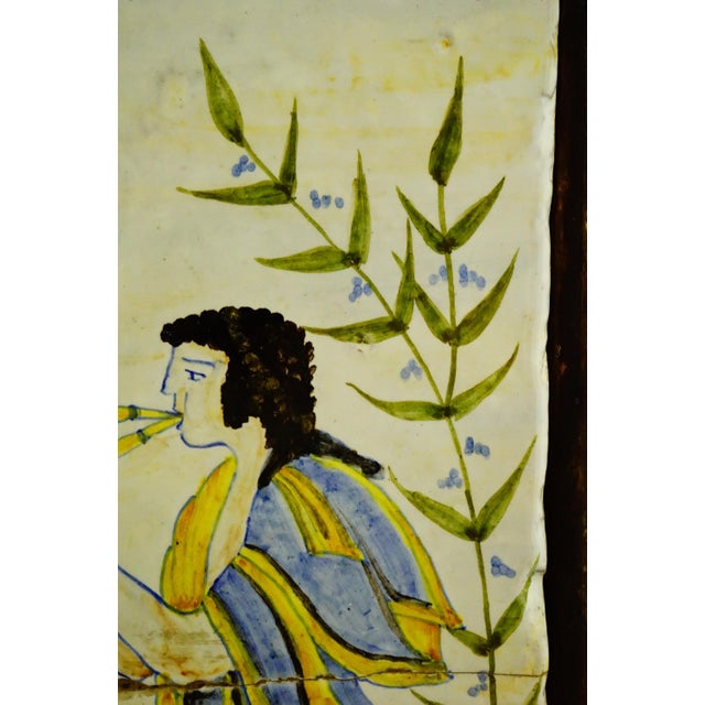 20th Century, Archaic Ceramic Tile Plaque with Wooden Support, Viterbo Tuscia Italy., 1920s, Ceramic For Sale - Image 13 of 18